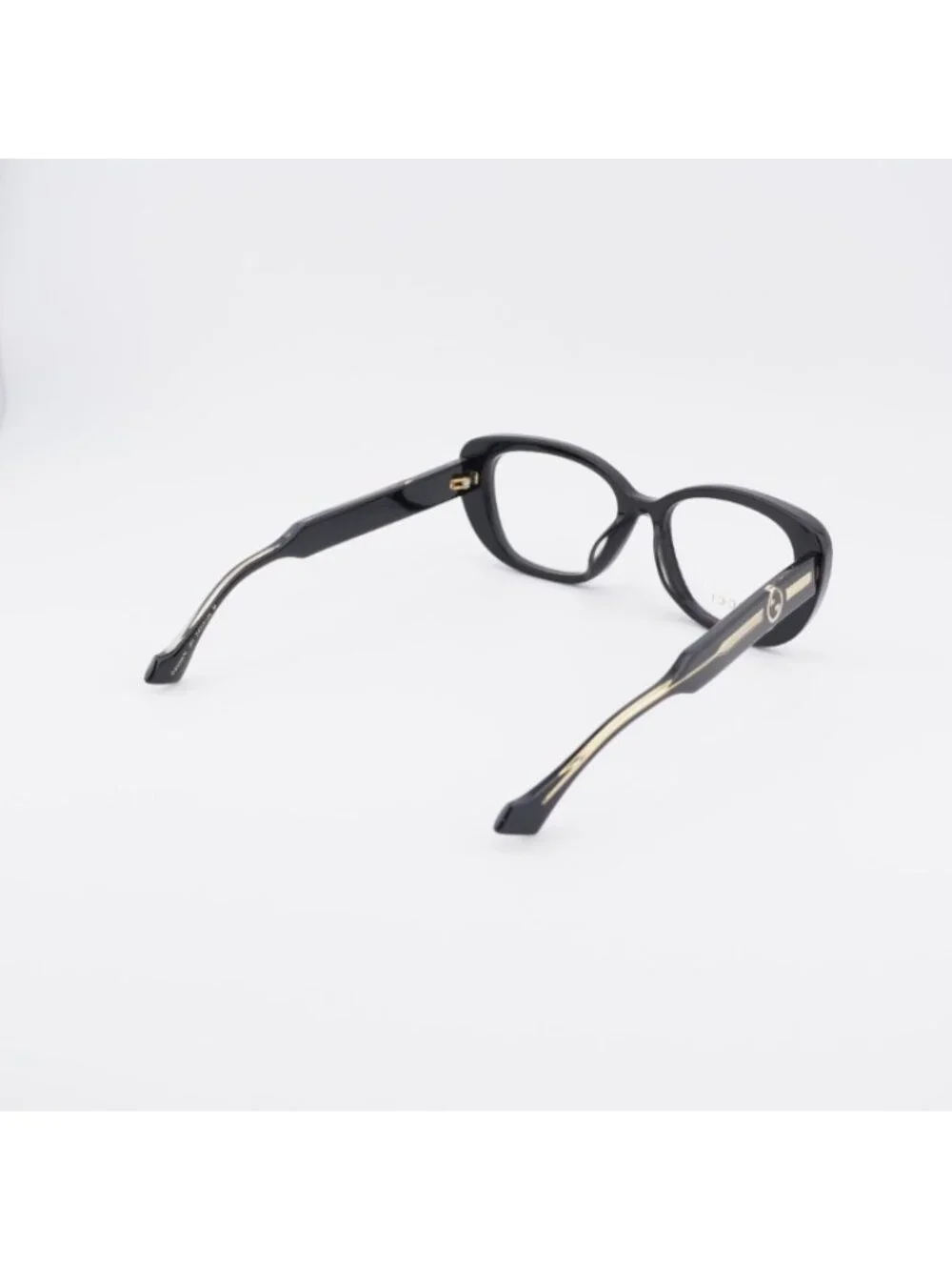 Gucci GG1559OK 001 Eyeglasses Shiny Black 54mm Cat Eye Frame
